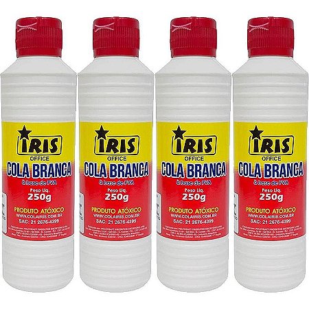 Cola Escolar Iris Branca 250g. Pacote Com 04