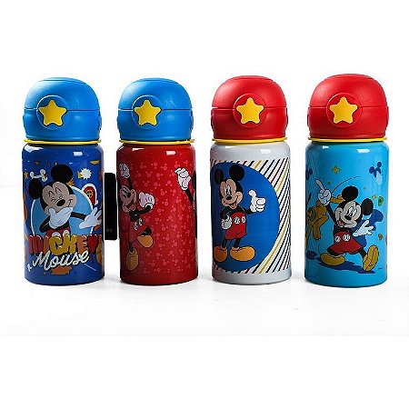 Garrafa De Alumínio Mickey 500ml Com Trava