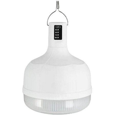 Lâmpada Led Recarregável 38w Com Bateria 4000mah E Função Emergência