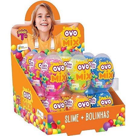 Slime Ovo Mix Foam 63g Display Com 18 Unidades