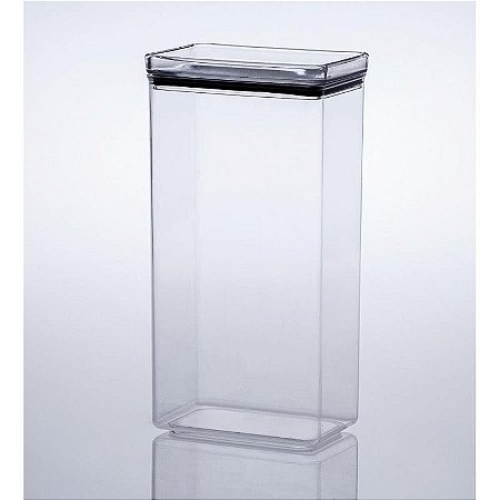 Pote Acrílico Hermético Lumini 2600ml Retangular Transparente
