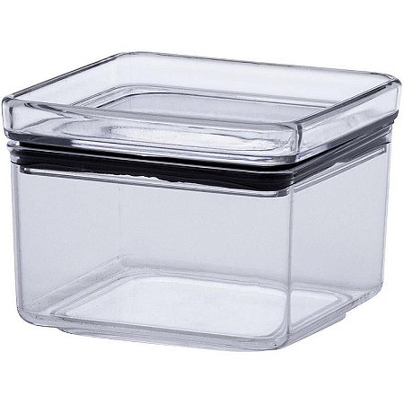 Pote Acrílico Hermetico 480ml Lumini Quadrado