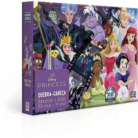 Quebra-cabeça Cartonado Princesas E Vilões 500 Peças