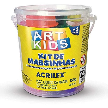 Massa Para Modelar Criativa Art Kids 150g - Potes Com Moldes (pacote Com 03)