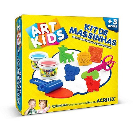 Massa Para Modelar Criativa Art Kids 300g Com 7 Acessórios