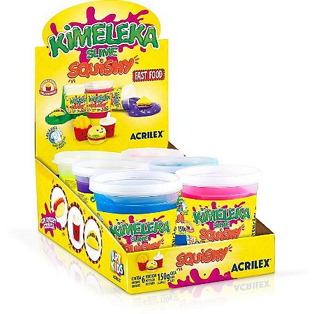Slime Kimeleka Fast Food 150g Sortido Caixa Com 6 Unidades