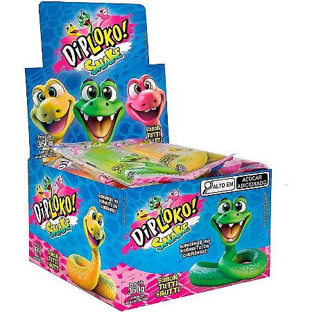 Doce Snake De Gelatina Sabor Tutti-frutti Display Com 24 Unidades
