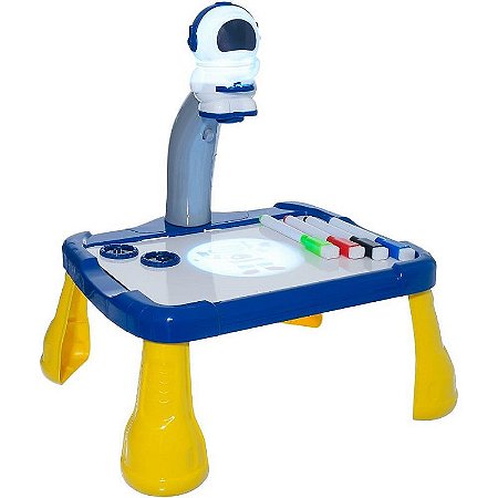 Brinquedo Para Colorir Mesa Space Com Projetor Azul