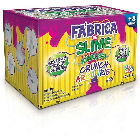 Fábrica De Slime Kimeleka Crunch Arco-íris - Caixa Com 4
