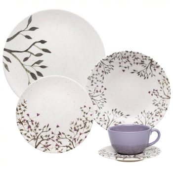 Conjunto De Jantar Oxford Unni Lilac 20 Peças Em Cerâmica