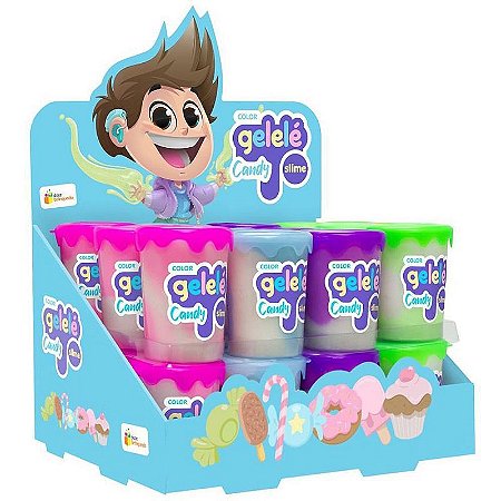 Slime Gelele Candy Color 180g - Display Com 24 Unidades