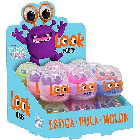 Massa Para Modelar Criativa Stica E Pula Look Monster (s) - Display Com 18