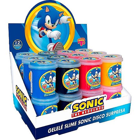 Slime Gelele Pote Sonic 152g Com Disco Colecionável Caixa Com 24