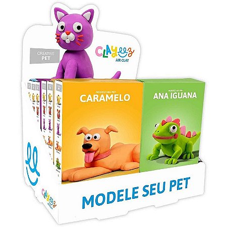 Massa Para Modelar Criativa Clayeez Creative Pets 38g Display Com 12 Unidades