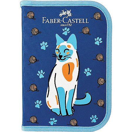 Kit Escolar Pets Gato Estojo Completo Pacote Com 4