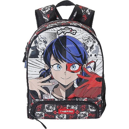Mochila Infantil Miraculous Thermo M Com Porta Refeição