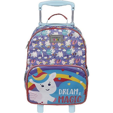 Mochila Infantil Com Rodinhas Container Kids Unicórnio Grande