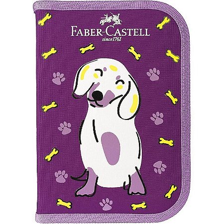 Kit Escolar Pets Cachorro Estojo Completo - Pacote Com 04 Itens