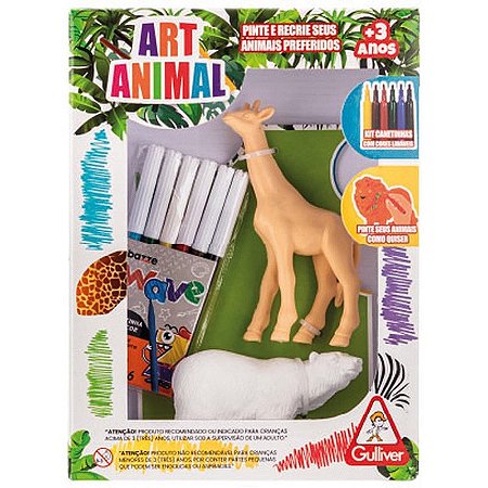 Boneco E Personagem Urso E Girafa C/canetinha Lava