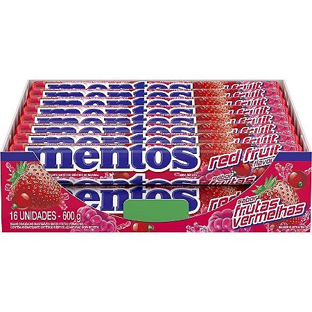 Bala Mentos Stick Frutas Vermelhas Dp.c/16