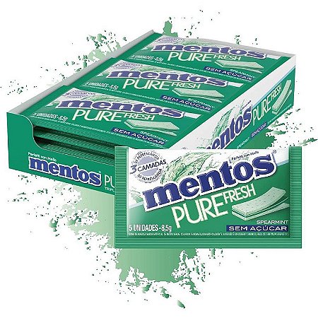 Goma De Mascar Mentos Pure Spearmint 8,5g Dp.c/15