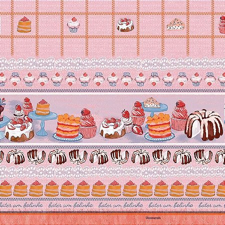 Toalha Térmica Cupcake Morango Decoramais 1,40 X 30m