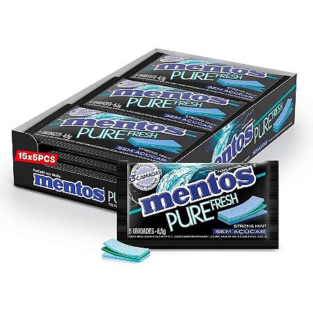 Goma De Mascar Mentos Pure Strong Mint 8,5g Dp.c/15