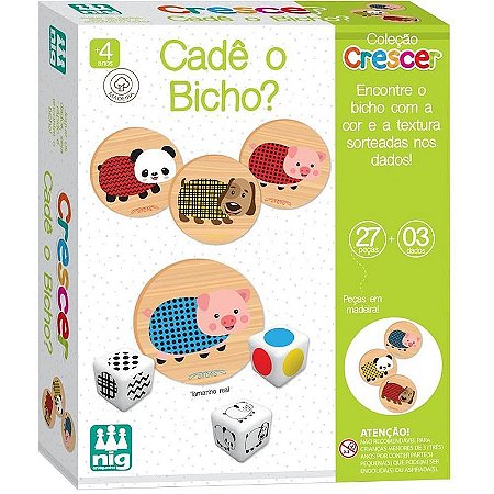 Brinquedo Educativo Cade O Bicho Em Madeira 27 Peças