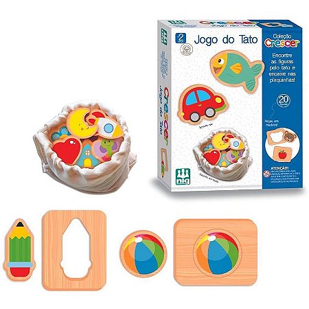 Brinquedo Educativo Jogo Do Tato Em Madeira 20 Peças