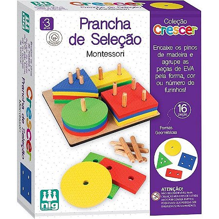 Brinquedo Pedagógico Madeira Prancha De Selecao 16 Peças