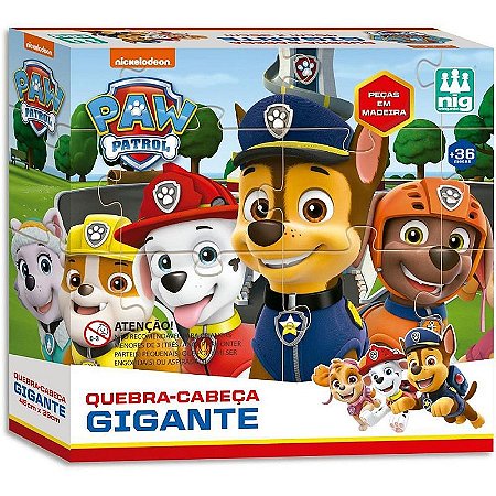 Quebra-cabeça Madeira Patrulha Canina Gigante 16 Peças