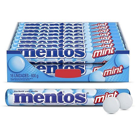 Bala Mentos Stick Menta 37,5g Dp.c/16