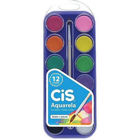 Aquarela Escolar Cis Estojo Com 12 Cores - Pacote Com 6