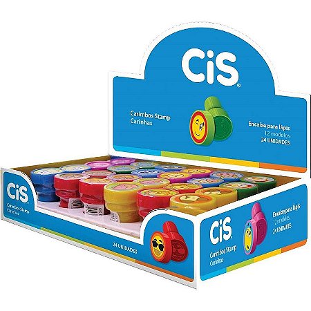 Carimbo Pedagógico Cis Stamp Carinhas - Caixa Com 24 Unidades