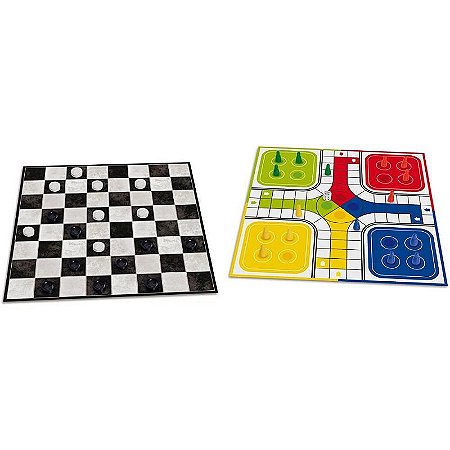 Jogo De Tabuleiro Dama E Ludo Com Peças Plásticas