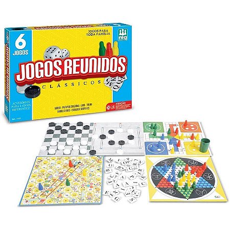 Jogo De Tabuleiro Super Jogos Reunidos 6 Em 1