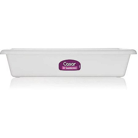 Bandeja Plástica Alimentos Branca M 44cm