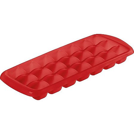 Forma Para Gelo Bebidas Vermelha Em Plástico Resistente