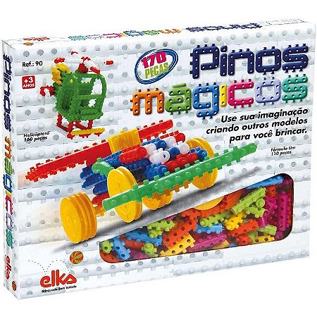 Brinquedo Para Montar Pinos Mágicos 170 Peças