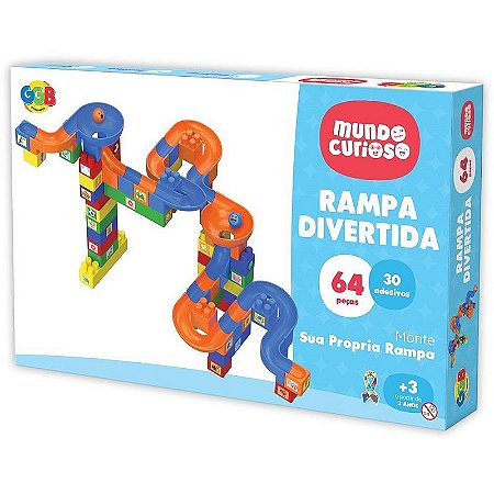 Brinquedo Para Montar Rampa Divertida 64 Peças + 30 Adesivos
