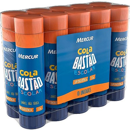 Cola Em Bastão Escolar 10g Pacote Com 10 Unidades