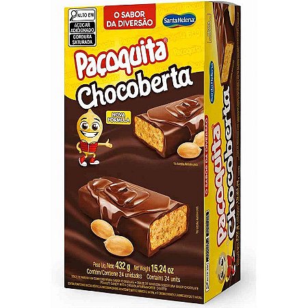 Doce Pacoquita Cob/ Chocolate 432g. Display Com 24