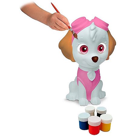Boneco E Personagem Sky Arts Com Kit De Pintura Guache