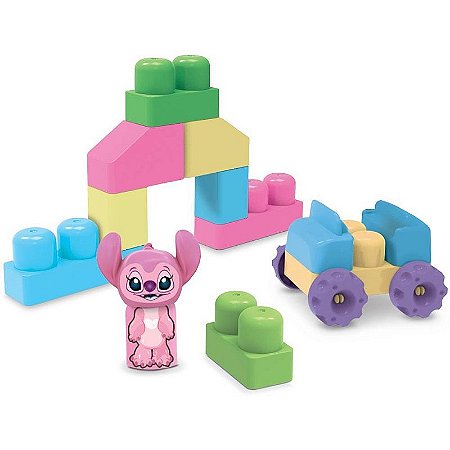 Brinquedo Para Montar Stitch Angel Blocos Mágicos Com 24 Peças Coloridas