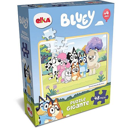 Quebra-cabeça Gigante Bluey 48 Peças Cartonado Colorido