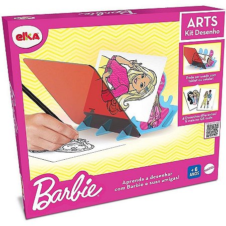 Brinquedo Para Colorir Barbie Arts Kit Desenho 6+ Anos