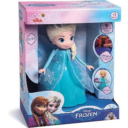 Boneca Com Mecanismo Frozen Elsa 8 Frases 24cm