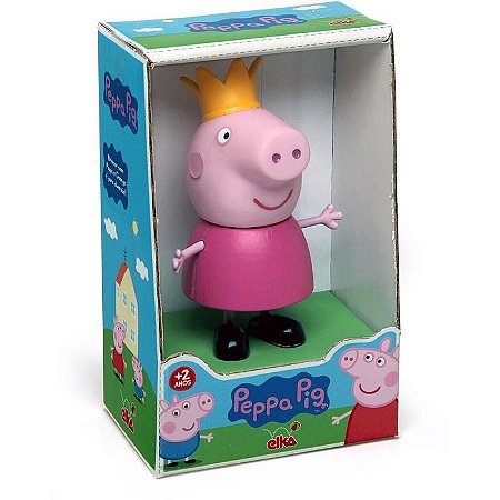 Boneco Personagem Peppa Pig Princesa Em Vinil 15cm