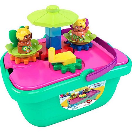 Brinquedo Para Montar Carrossel Encantado, 14 Peças Blocos