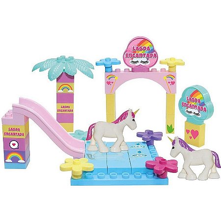 Brinquedo Para Montar Unicórnio Mágico Lagoa Encanta